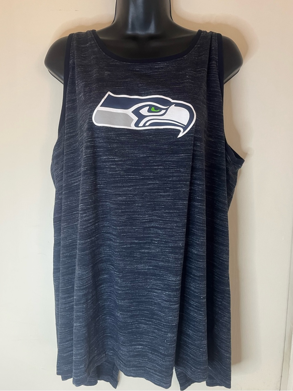 New Era Navy Space-Dye Seahawks Tank